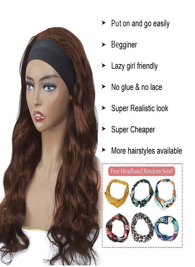 higher Headband Wig Human Hair Body Wave 16 Inch Chocolate Brown Glueless None Lace Front Wig Brazilian Virgin Human Hair Wigs Wear and Go Wigs for Black Women 150% Density Wigs - Image 5
